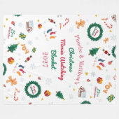 Speciaal kerstrecyclepatroon voor paar fleece deken (Voorkant (Horizontaal))