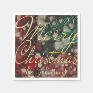 Speciaal kerstrood Gold-design Servet