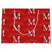 Speciaal kerstrood monogram voor Merry Groot Cadeauzakje (Voorkant)