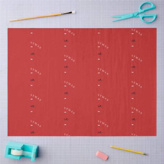 Speciaal kerstrood monogram voor Merry Tissuepapier (Craft)
