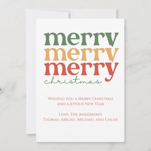 Speciaal kerstrood-rood met fijne kerst feestdagenkaart (Voorkant)