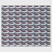 Speciaal kerstrood  vrachtwagen cadeaupapier (Vlak)