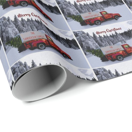 Speciaal kerstrood  vrachtwagen cadeaupapier (Rol Hoek)
