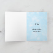 Speciaal kerstroze en blauw Snowman Kaart (Binnen)