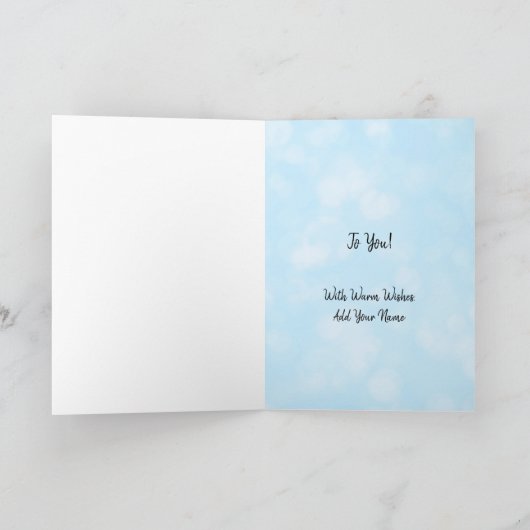 Speciaal kerstroze en blauw Snowman Kaart (Binnen)