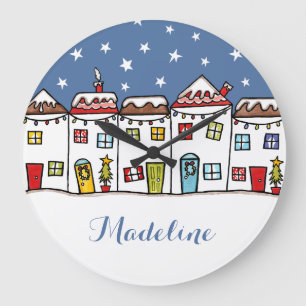 Speciaal kerstsneeuwscèneslot grote klok