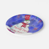 Speciaal kerstsnowman-Bord Papieren Bordje (Gekanteld)