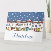 Speciaal kerststraatsneeuwscène kaart (Voorkant)