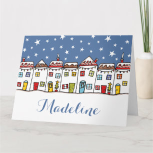Speciaal kerststraatsneeuwscène kaart