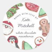 Speciaal kerstvakantiekoekje bakken ronde sticker (Voorkant)