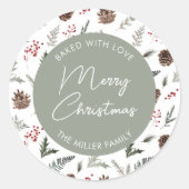 Speciaal kerstvakantiekoekje bakken ronde sticker (Voorkant)