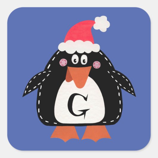 Speciaal kerstvierkant met kerstcadeau sticker (Voorkant)
