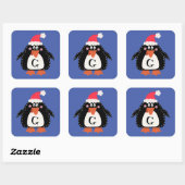Speciaal kerstvierkant met kerstcadeau sticker (Vel)