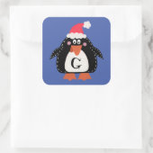 Speciaal kerstvierkant met kerstcadeau sticker (Tas)