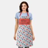 Speciaal kerstvierkant patroon schort (Gedragen)