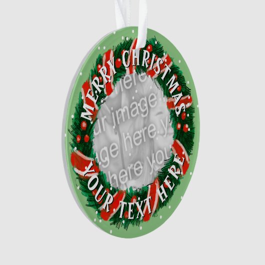 Speciaal kerstvormig grensfotomasker ornament (voorkant)