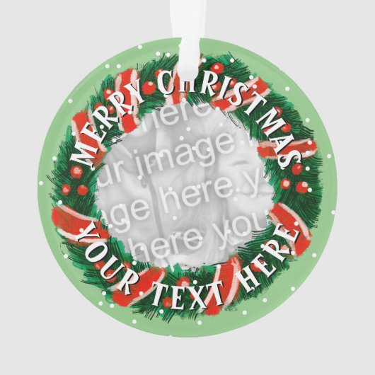 Speciaal kerstvormig grensfotomasker ornament (achterkant)