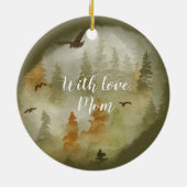 Speciaal kerstwinterscène met buffel keramisch ornament (Achterkant)