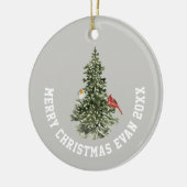 Speciaal kerstwinterscène met Wolfkunst Keramisch Ornament (Links)