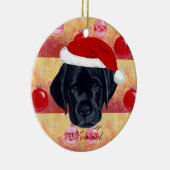 Speciaal kerstzwarte labrador Puppy Keramisch Ornament (Rechts)