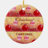 Speciaal kerstzwarte labrador Puppy Keramisch Ornament (Achterkant)