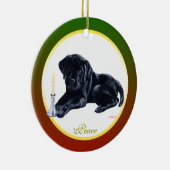 Speciaal kerstzwarte labrador Puppy Keramisch Ornament (Rechts)