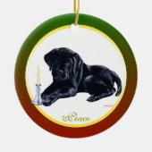 Speciaal kerstzwarte labrador Puppy Keramisch Ornament (Voorkant)