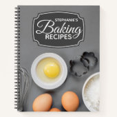 Speciaal keukenboek Gray Baking Recipe Notitieboek (Voorkant)