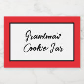 Speciaal keukenlabel, Grandma's Cookie Jar Voedselcontainer Etiket (Enkel label)
