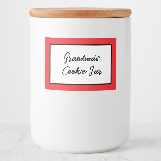 Speciaal keukenlabel, Grandma's Cookie Jar Voedselcontainer Etiket (Voorkant)
