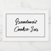 Speciaal keukenlabel, Grandma's Cookie Jar Voedselcontainer Etiket (Enkel label)