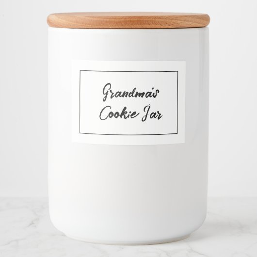 Speciaal keukenlabel, Grandma's Cookie Jar Voedselcontainer Etiket (Voorkant)