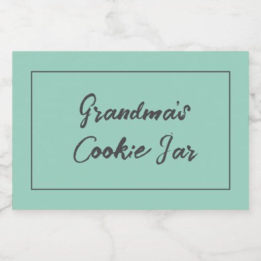 Speciaal keukenlabel, Grandma's Cookie Jar Voedselcontainer Etiket (Enkel label)