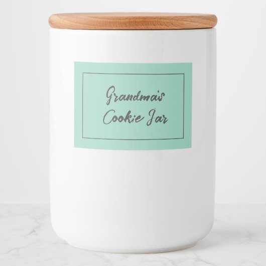 Speciaal keukenlabel, Grandma's Cookie Jar Voedselcontainer Etiket (Voorkant)