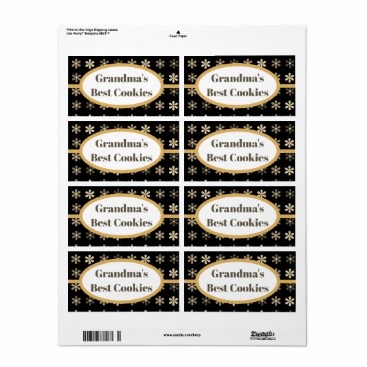 Speciaal keukenlabel, grootmaans beste label (Full Sheet)