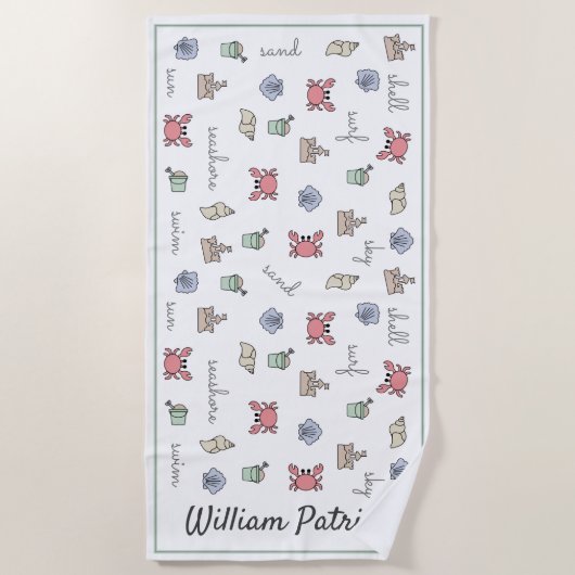 Speciaal Kind van Sandcastle Shell Pail van Beach Strandlaken (Voorkant)