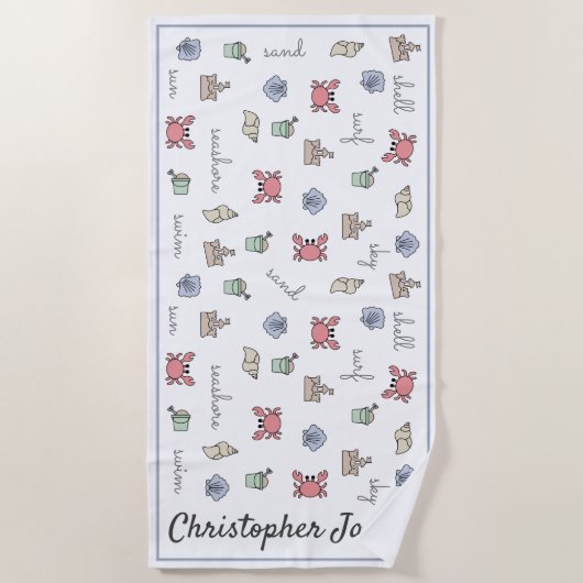 Speciaal Kind van Sandcastle Shell Pail van Beach Strandlaken (Voorkant)