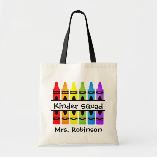 Speciaal Kinder Squad Crayon-leraar Tote Bag (Voorkant)