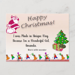 Speciaal kindercitaat GEBOREN MET WONDER Kerstmis Briefkaart