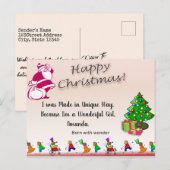 Speciaal kindercitaat GEBOREN MET WONDER Kerstmis Briefkaart (Voorkant / Achterkant)