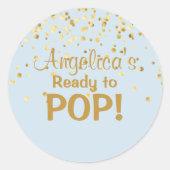 Speciaal Klaar om Baby shower Blue te Poppen Ronde Sticker (Voorkant)