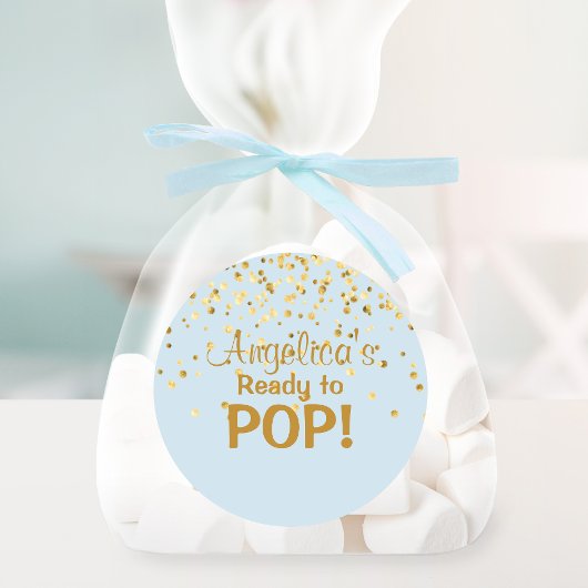 Speciaal Klaar om Baby shower Blue te Poppen Ronde Sticker