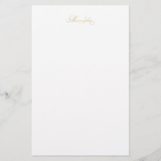 Speciaal klassiek script Alexander Gold Black Briefpapier (Voorkant)