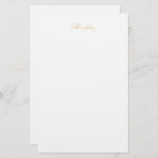 Speciaal klassiek script Alexander Gold Black Briefpapier (Voorkant / Achterkant)