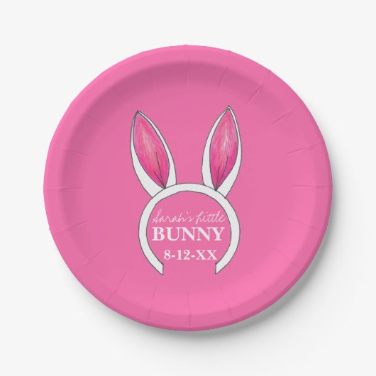 Speciaal klein Bunny Baby shower Pasen Bord (Voorkant)