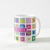 Speciaal kleurrijk vierkantspatroon uit de midden- koffiemok (Voorkant rechts)