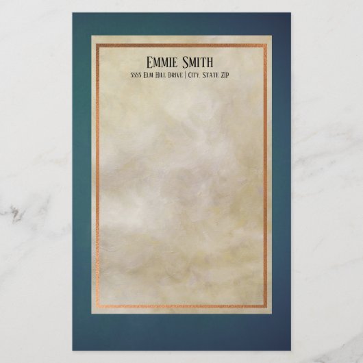 Speciaal koper en Blauwgroen geen lijnbenodigdhede Briefpapier (Voorkant)