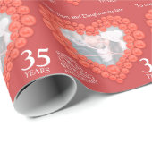 Speciaal koraal 35e trouwdag foto cadeaupapier (Rol Hoek)