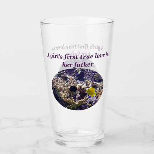 Speciaal koraal marien leven bier voor papa glas (Voorkant)