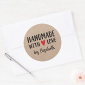 Speciaal Kraft Handgemaakt met liefdessticker Ronde Sticker (Envelop)